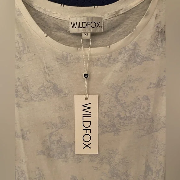 Wildfox Tagged Toile Heritag Shirt Sleeve Tee - Picture 3 of 5